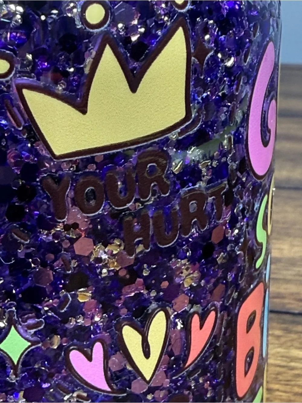 Faith-Themed Purple Glitter Mason Jar - Inspirational Tumbler